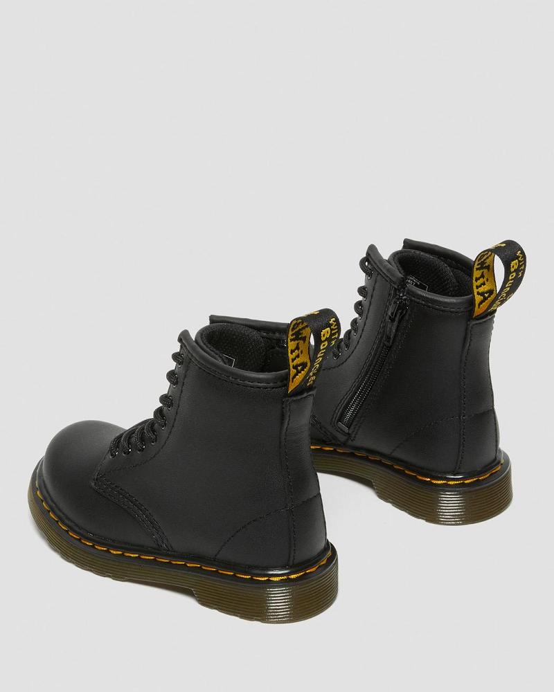 Kids' Dr Martens Toddler 1460 Softy T Leather Lace Up Boots Black | AU 705PJJ